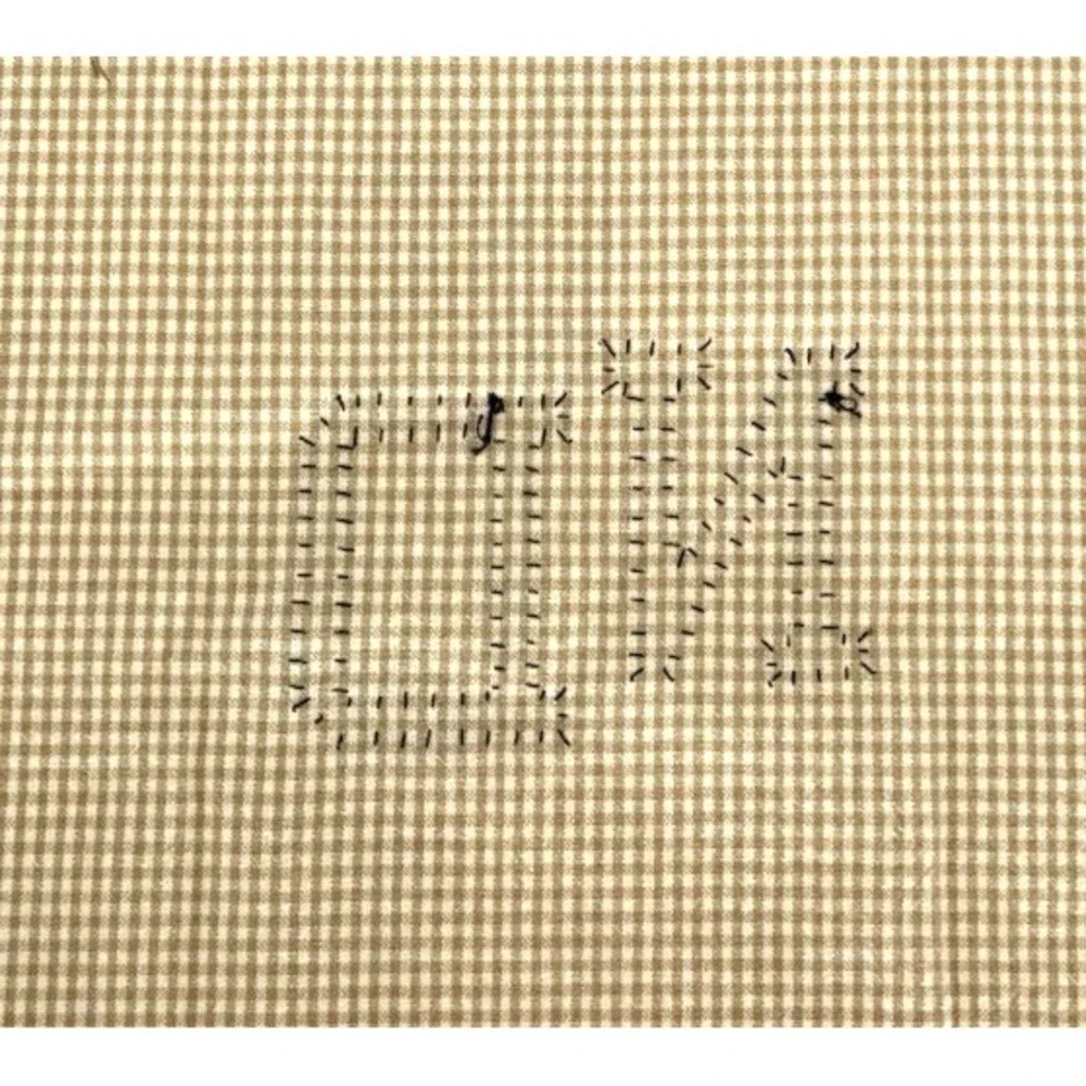 Vtg ND Notre Dame Hand Towel Hand Stiched Gold Gingham Blue Lettering 25.5